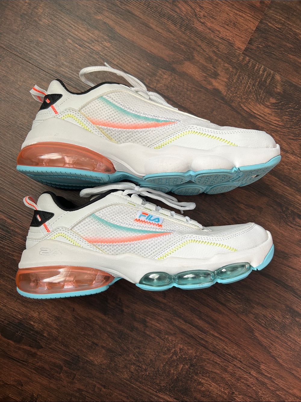 FILA White Multicolor Air-Cushion Sneakers